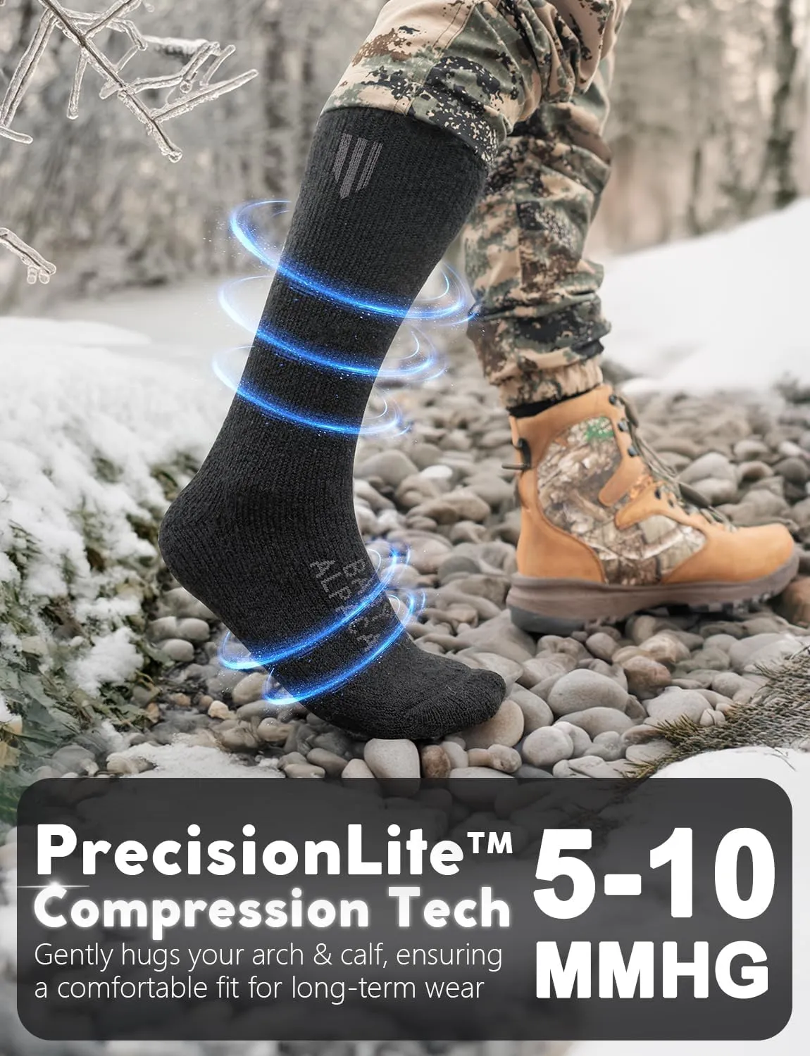 Alpaca Wool Boot Socks 2 pairs for Men and Women,Heavyweight Thick Thermal Socks Cold Weather Hunting Hiking,Moisture Wicking