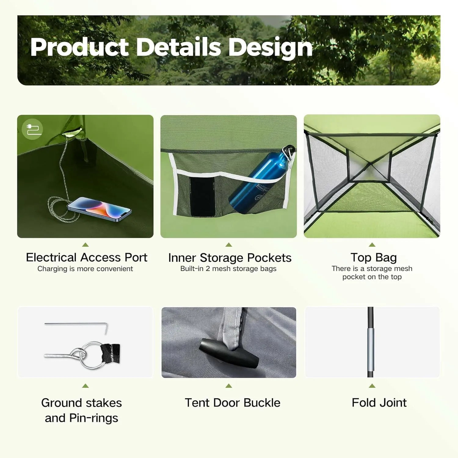 ALPHA CAMP 2/3/4 Person Camping Dome Tent with Rainfly, Lightweight Weatherproof Portable Backpacking Instant Tent, Easy Setup Tent for Outdoor Camping, Hiking, Mountaineering, Travel, Beach