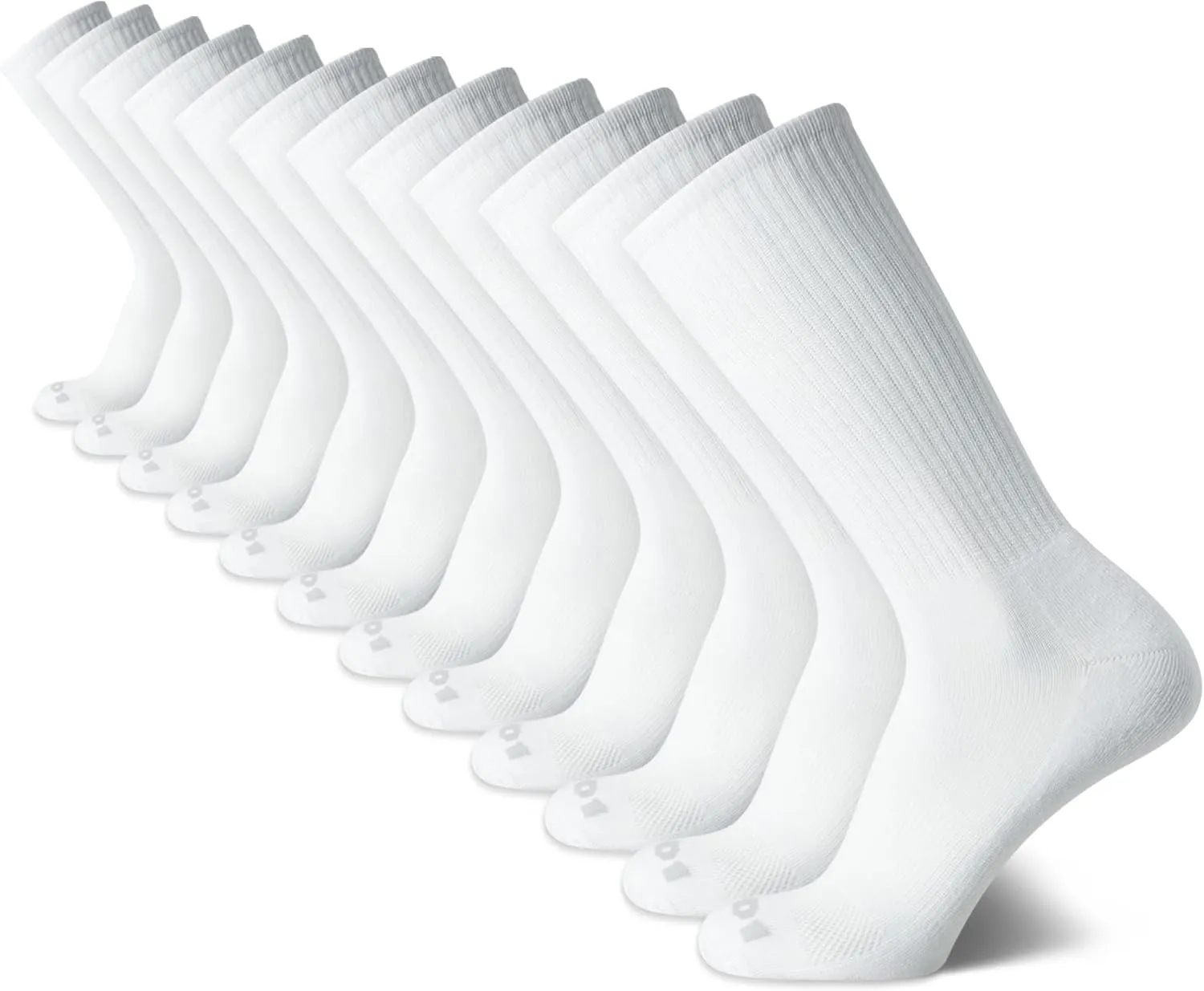 AND1 Men's Crew Socks - 12 Pack Performance Cushion Comfort Crew Socks - Breathable Athletic Socks for Men (6-12.5)