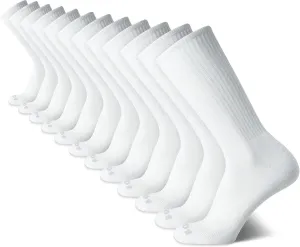 AND1 Men's Crew Socks - 12 Pack Performance Cushion Comfort Crew Socks - Breathable Athletic Socks for Men (6-12.5)
