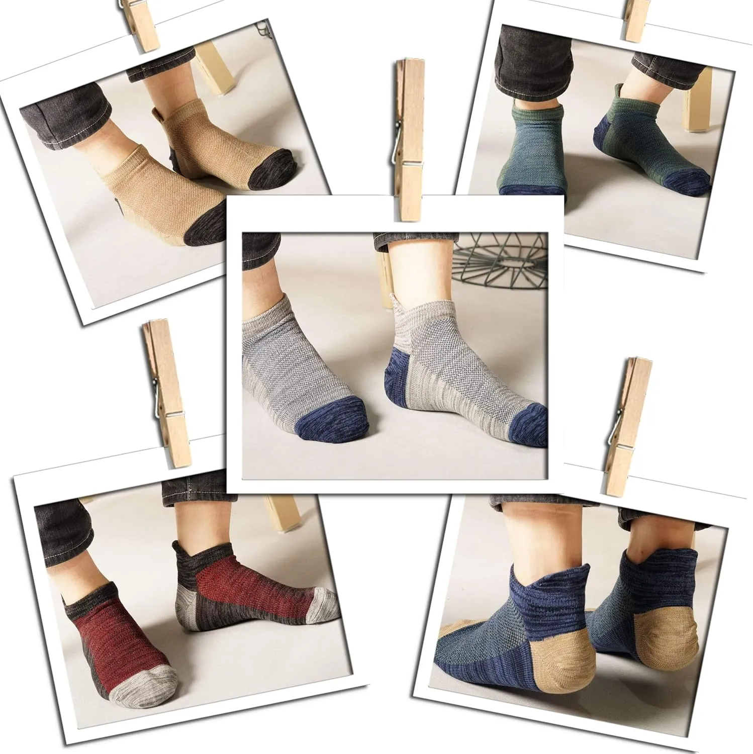 Ankle Low Cut Socks for Men/Women Short Cotton Casual Anti-Skid Moisture Wicking Socks