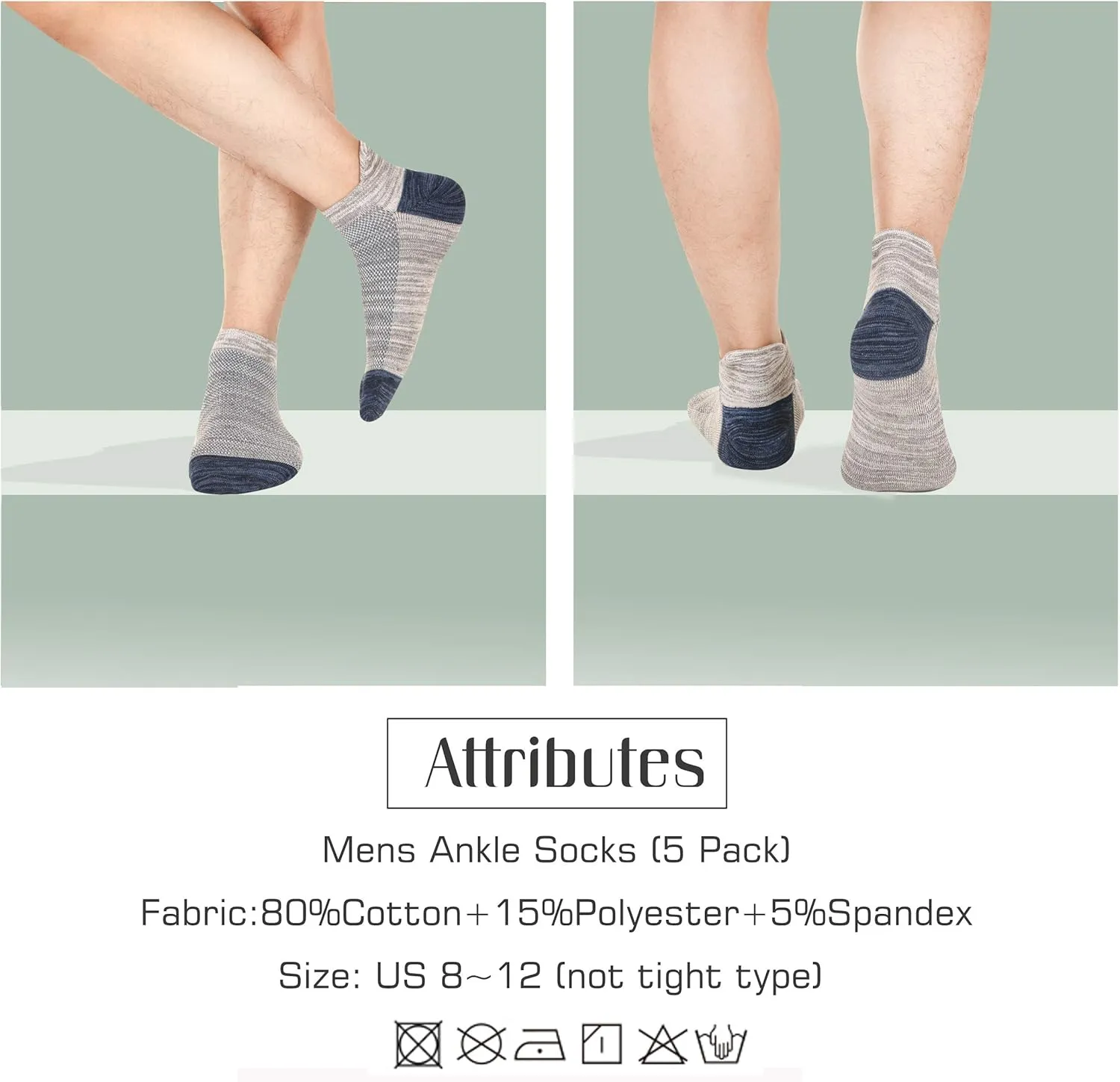 Ankle Low Cut Socks for Men/Women Short Cotton Casual Anti-Skid Moisture Wicking Socks