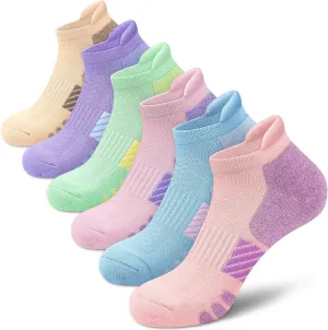 Ankle Socks Women Anti-blister Breathable Running Athletic Cushioned Socks 3/6 Pairs