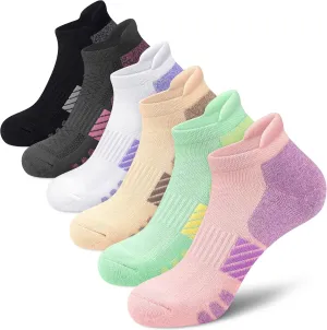 Ankle Socks Women Anti-blister Breathable Running Athletic Cushioned Socks 3/6 Pairs