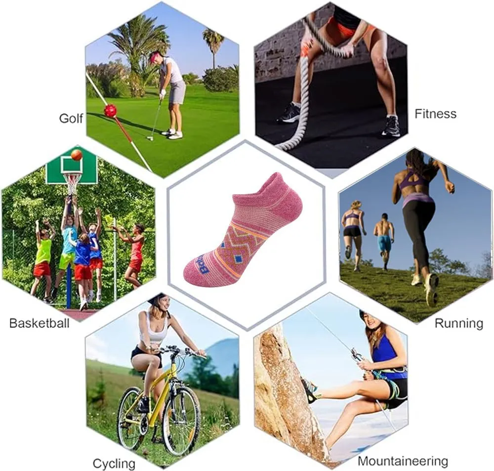 Anti-blister Thick Cushioned Wicking Odor Resist Athletic Casual Ankle Socks 6 Pairs
