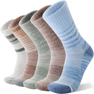 ANTSANG Merino Wool Hiking Socks for Men & Women 5 Pairs Thermal Warm Winter Thick Cushion Moisture Wicking Crew Boot Socks