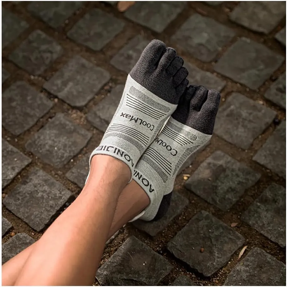 AONIJIE Running Ankle Toe Socks for Men and Women Lightweight Coolmax High Performance Five Finger Athletic Socks