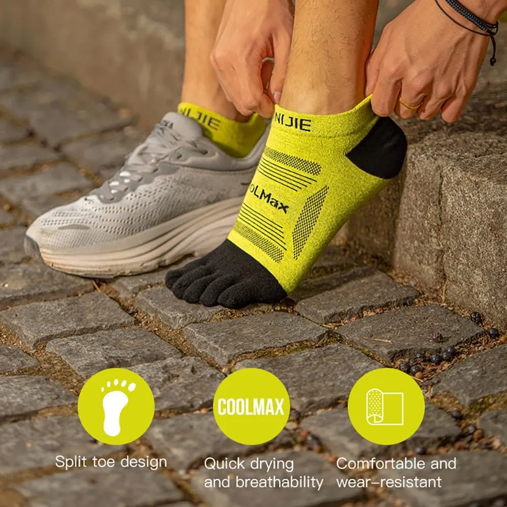 AONIJIE Running Ankle Toe Socks for Men and Women Lightweight Coolmax High Performance Five Finger Athletic Socks