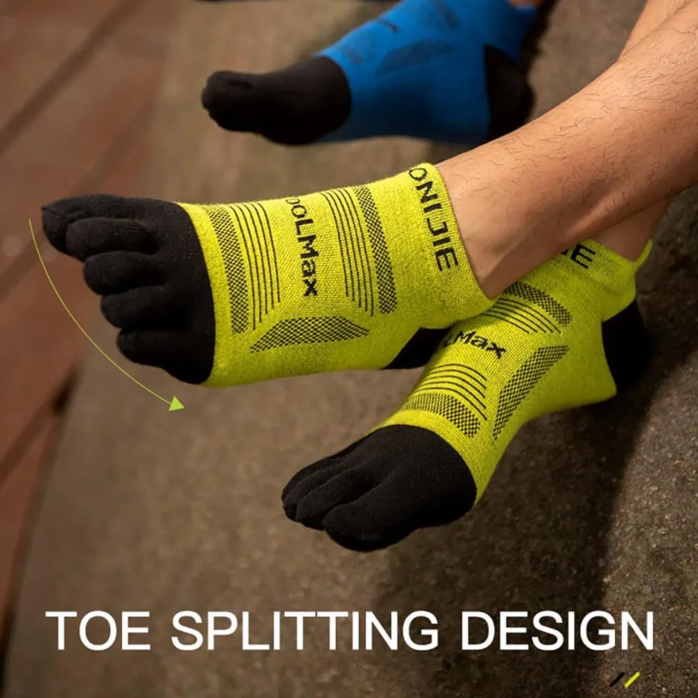 AONIJIE Running Ankle Toe Socks for Men and Women Lightweight Coolmax High Performance Five Finger Athletic Socks