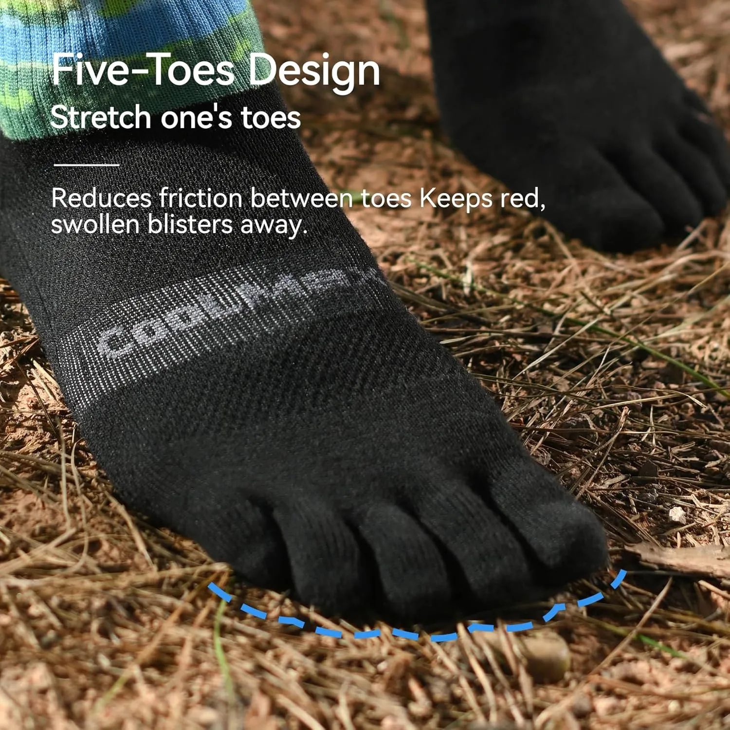 AONIJIE Toe Socks for Men and Women Athletic Hiking Coolmax Socks with toes - Soft Comfortable and Moisture Wicking
