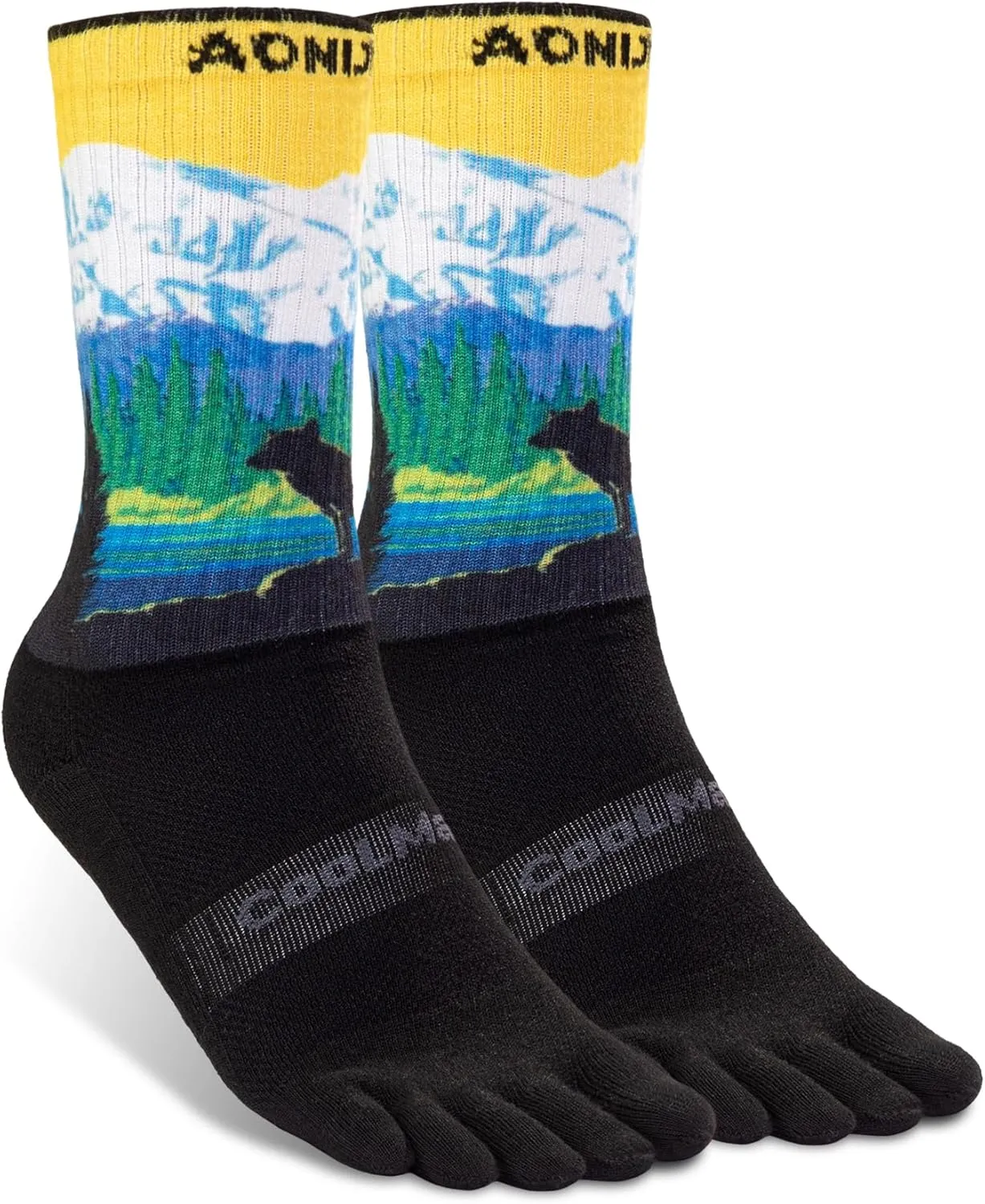AONIJIE Toe Socks for Men and Women Athletic Hiking Coolmax Socks with toes - Soft Comfortable and Moisture Wicking