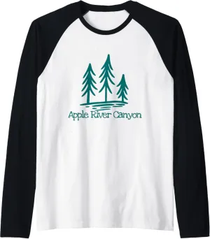 Apple River Canyon State Park Camping Rustic Trees Woods Raglan Baseball Tee