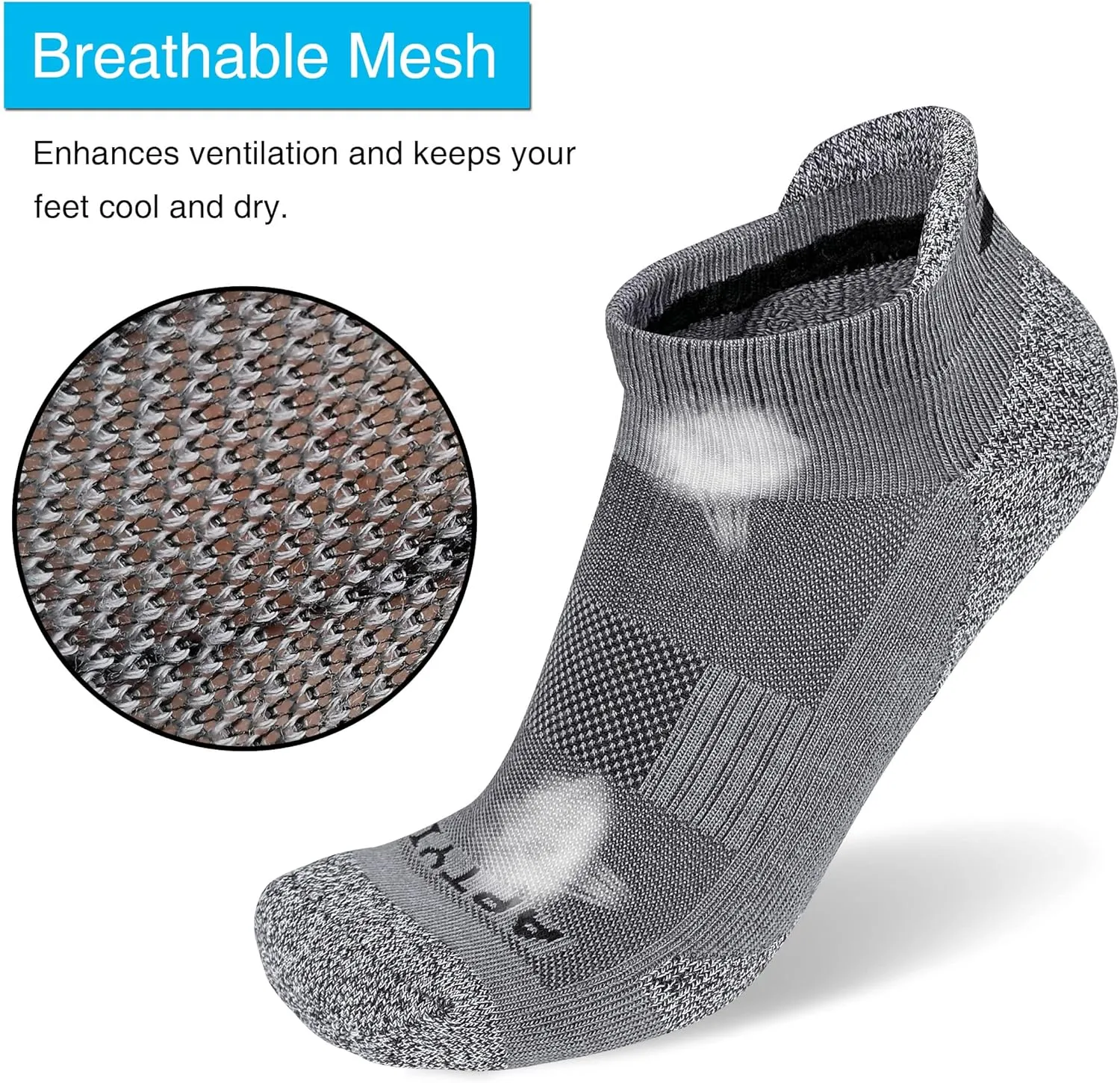 APTYID Men's Cushioned Athletic Running Ankle Socks (6 Pairs)