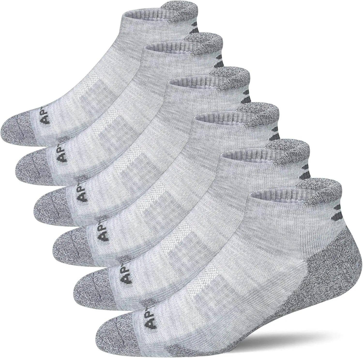 APTYID Men's Cushioned Athletic Running Ankle Socks (6 Pairs)