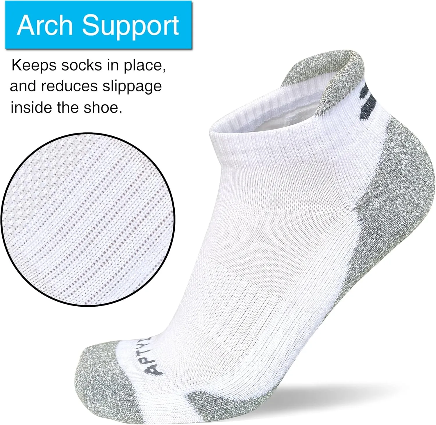 APTYID Men's Cushioned Athletic Running Ankle Socks (6 Pairs)