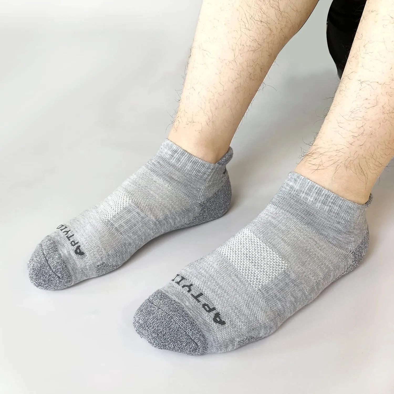 APTYID Men's Cushioned Athletic Running Ankle Socks (6 Pairs)
