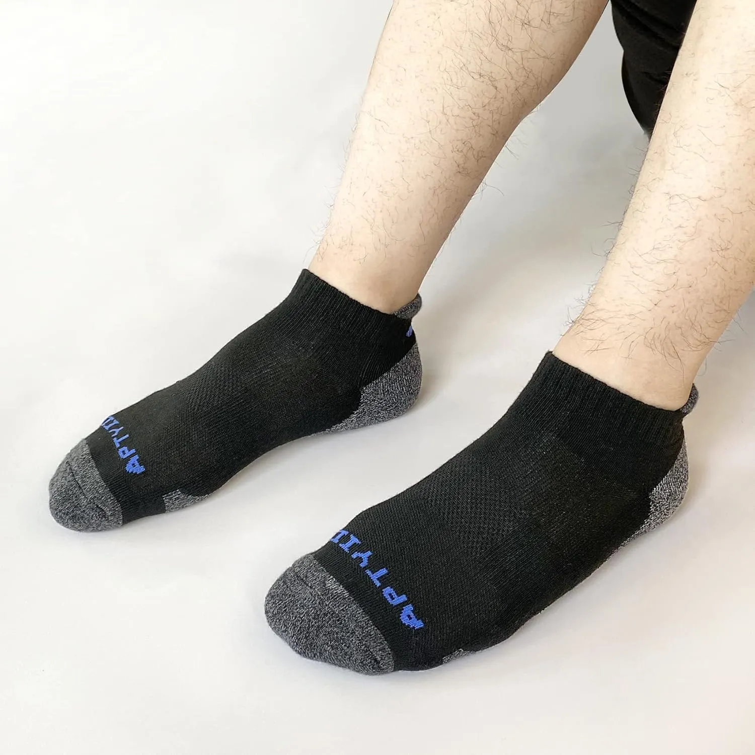 APTYID Men's Cushioned Athletic Running Ankle Socks (6 Pairs)
