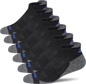 APTYID Men's Cushioned Athletic Running Ankle Socks (6 Pairs)