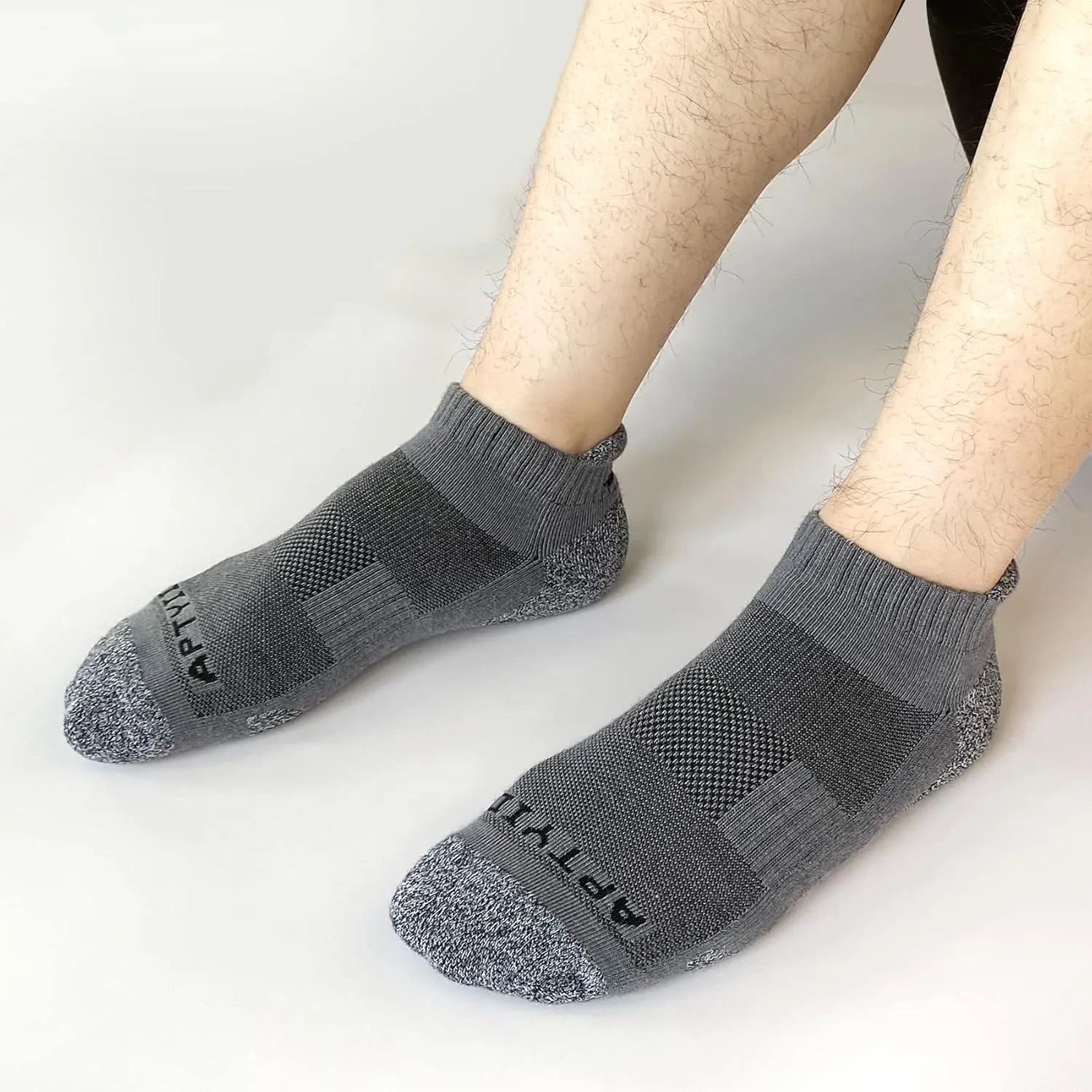 APTYID Men's Cushioned Athletic Running Ankle Socks (6 Pairs)