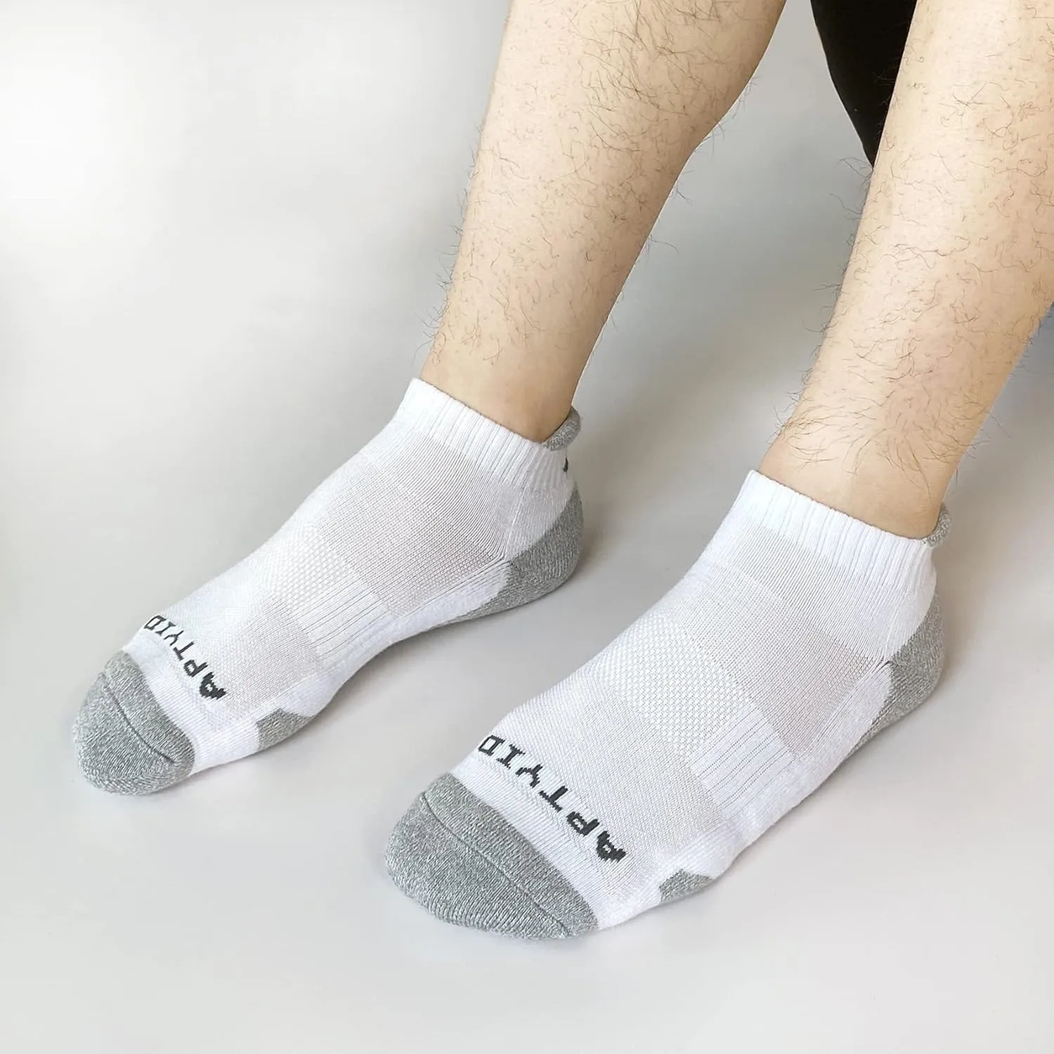 APTYID Men's Cushioned Athletic Running Ankle Socks (6 Pairs)