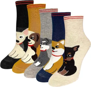 Artfasion Non Slip Socks for Women Grip Socks Novelty Cat Non Skid Socks Ladies Funny Anti Slip Socks 5 Pairs
