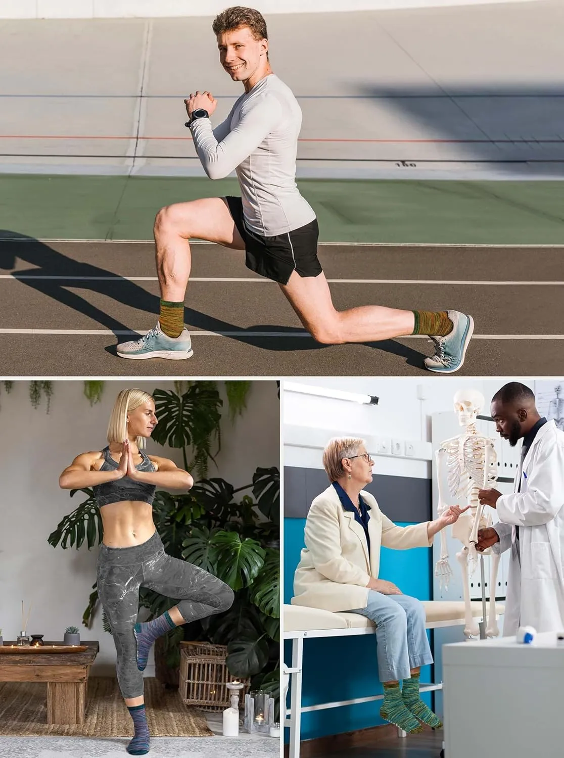Artfasion Non Slip Socks Men: Women Grip Anti Slip Socks for Seniors Hospital Yoga Pilates