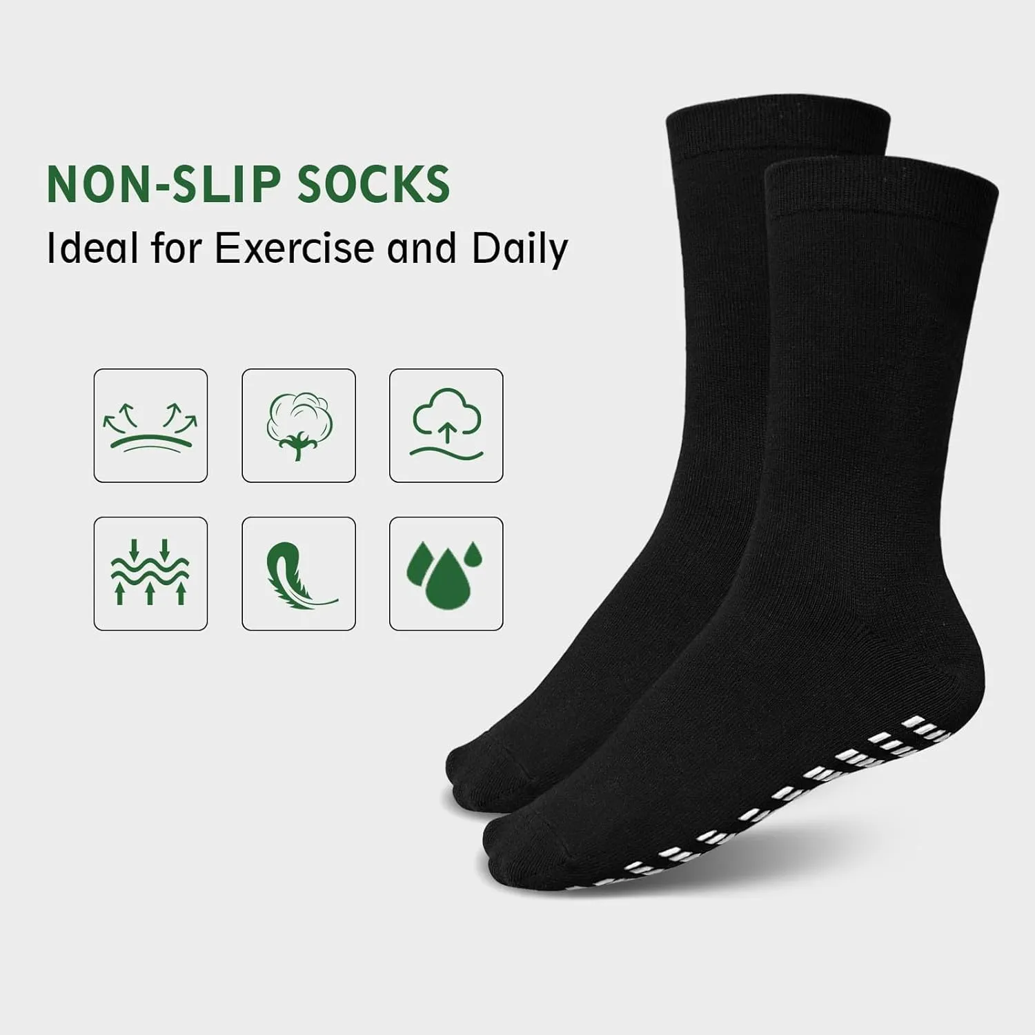 Artfasion Non Slip Socks Men: Women Grip Anti Slip Socks for Seniors Hospital Yoga Pilates