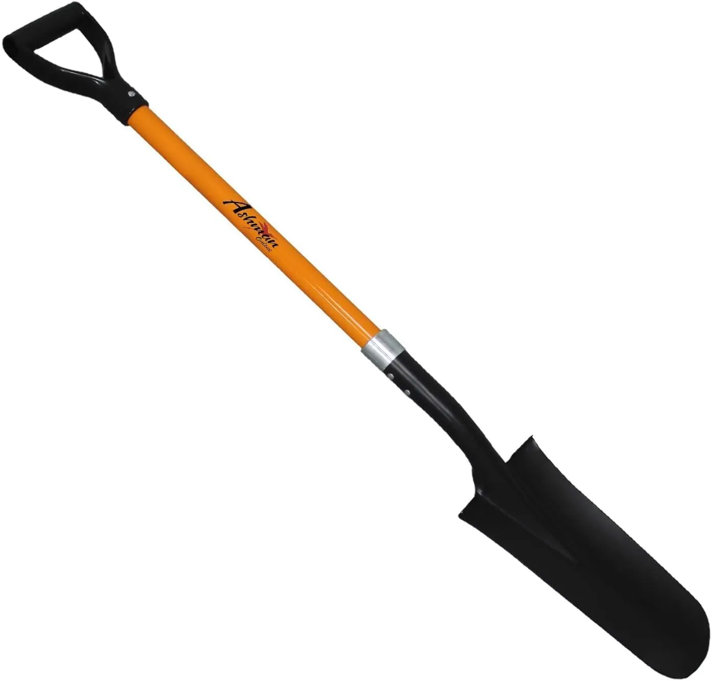 Ashman Drain Spade Shovel (Pack of 6) - 48-Inch Long D Handle Spade - Heavy Duty Handle with Thick Metal Blade - Premium Quality Orange Multi Purpose Shovel.
