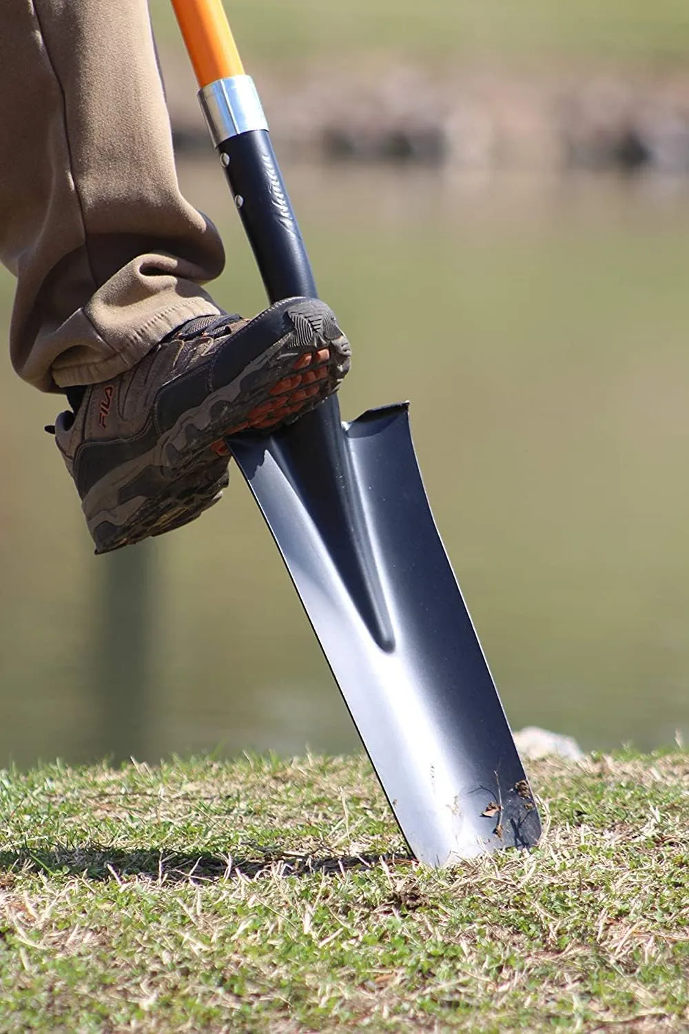 Ashman Drain Spade Shovel (Pack of 6) - 48-Inch Long D Handle Spade - Heavy Duty Handle with Thick Metal Blade - Premium Quality Orange Multi Purpose Shovel.