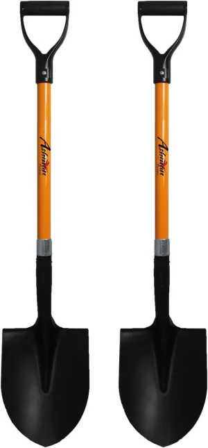 Ashman Heavy-Duty Digging Shovel (2 Pack) with Trenching Blade and 41-Inch Comfortable Handle - Ideal for Garden, Landscaping, Construction, and Masonry - Perfect for Digging Soil, Dirt, and Gravel.