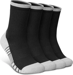 Athletic Cushioned Crew Socks, Sport Running Sock, Anti-Blister Wicking Coolmax Socks for Men and Women(2Pairs)