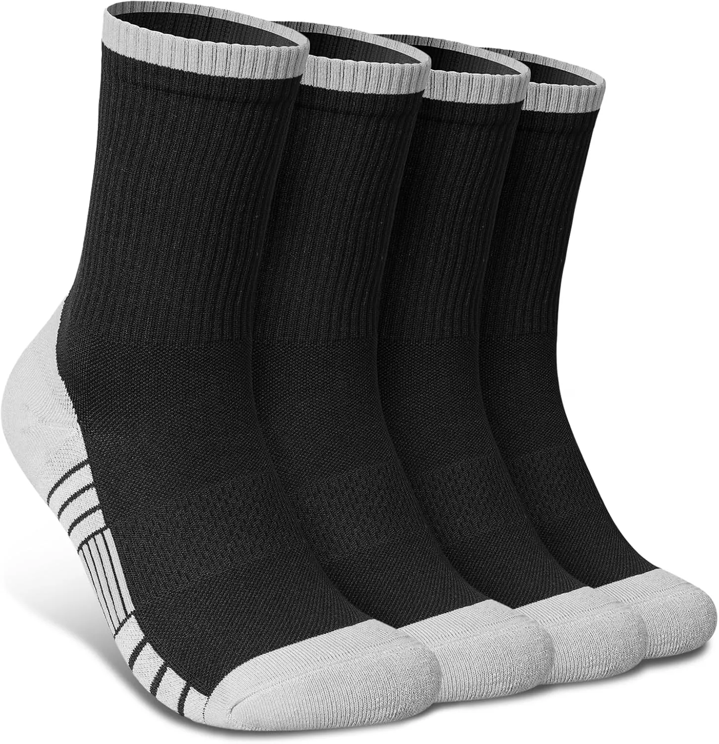 Athletic Cushioned Crew Socks, Sport Running Sock, Anti-Blister Wicking Coolmax Socks for Men and Women(2Pairs)