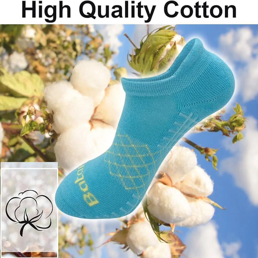 Athletic Running Ankle Socks, Low Cut Cushioned Anti-Blister Tab Sports Socks Men Women 6Pairs