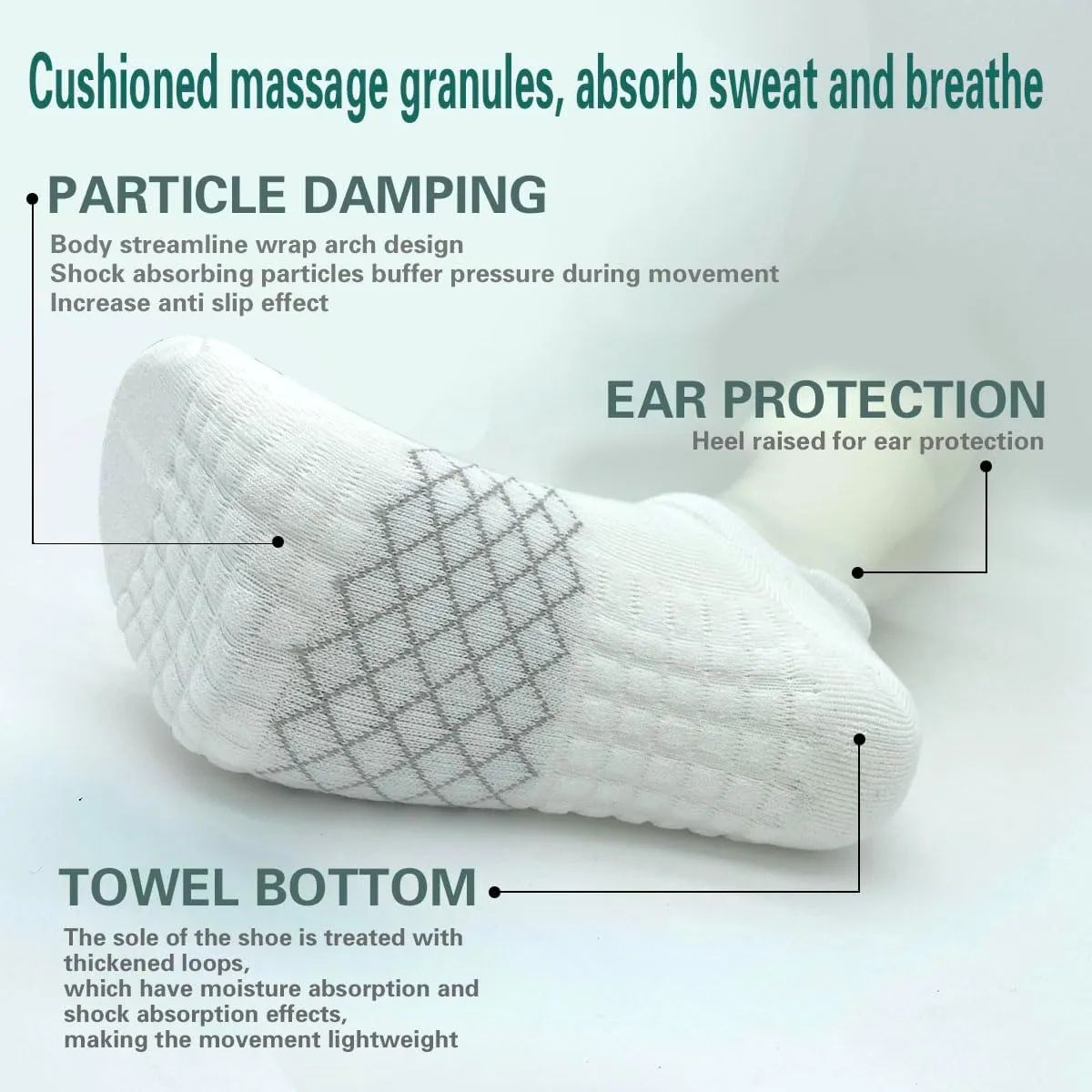 Athletic Running Ankle Socks, Low Cut Cushioned Anti-Blister Tab Sports Socks Men Women 6Pairs