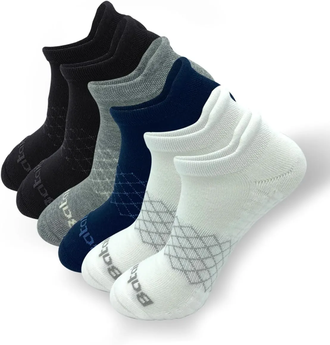 Athletic Running Ankle Socks, Low Cut Cushioned Anti-Blister Tab Sports Socks Men Women 6Pairs