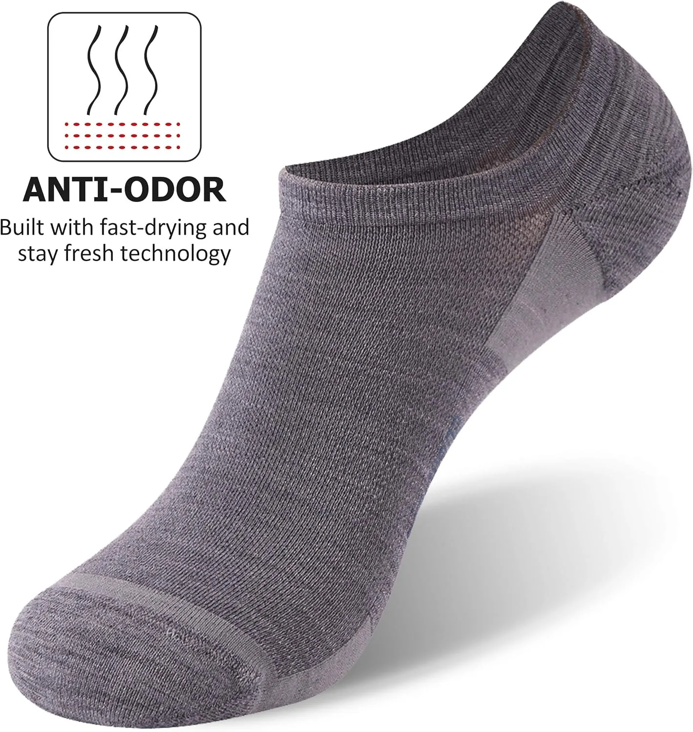 Athletic Running Socks, ZEALWOOD Unisex Merino Wool Anti-blister Cushion Hiking Socks,1/3 Pairs
