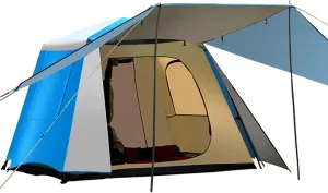 Automatic Camping Camping Tent, with Porch, Waterproof Tent, 2-Door and 2-Pane Double Layer Tent for Garden Fishing Beach