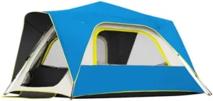 Automatic Pop Up Camping Tent with Double Layer Waterproof for Family Hiking Outdoor Tent Tents for Camping (Blue 240 * 240 * 152CM)