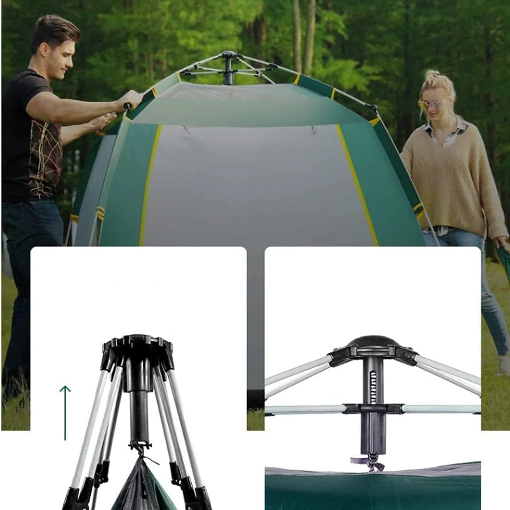 Automatic Pop Up Camping Tent with Double Layer Waterproof for Family Hiking Outdoor Tent Tents for Camping (Blue 240 * 240 * 152CM)