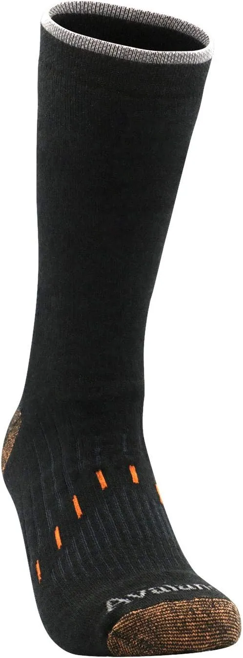 Avalanche Men's Odor Resistant Copper Wool Blend Crew Socks With Arch Support 2-Pack
