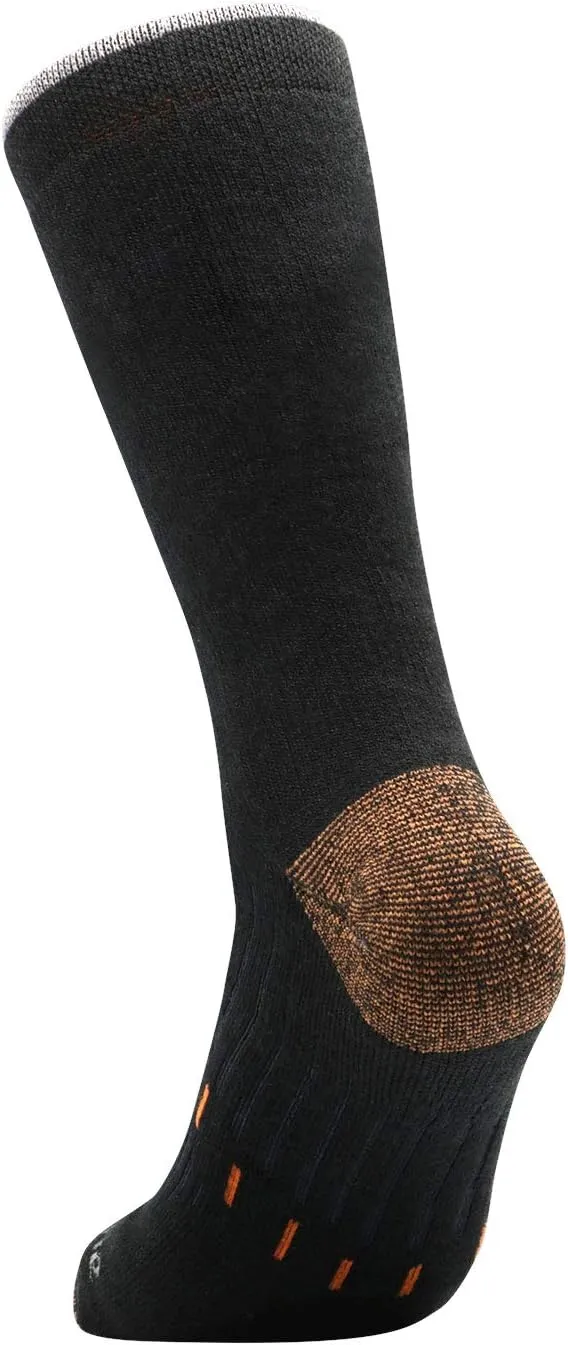 Avalanche Men's Odor Resistant Copper Wool Blend Crew Socks With Arch Support 2-Pack