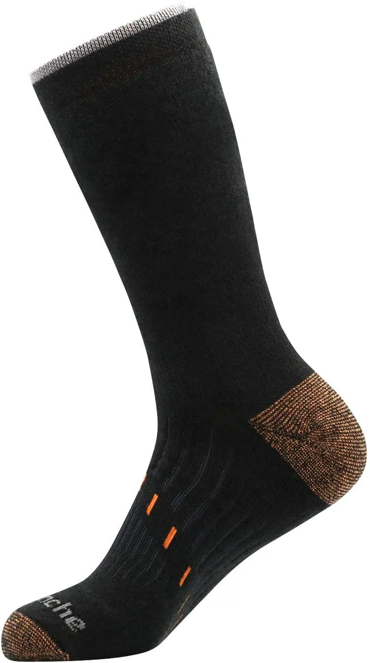 Avalanche Men's Odor Resistant Copper Wool Blend Crew Socks With Arch Support 2-Pack