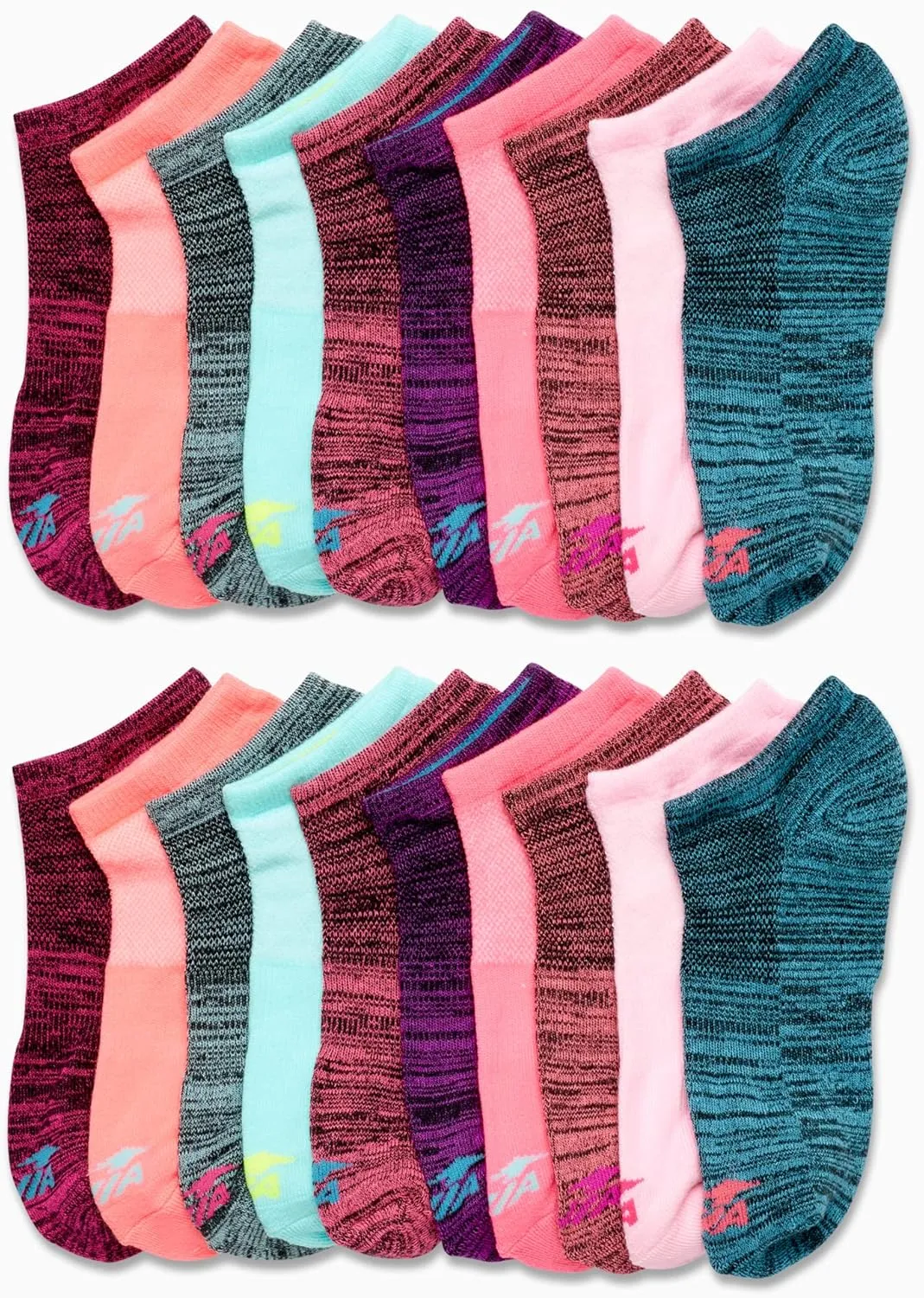 Avia Girls' Socks - 20 Pack Performance Cushion Low Cut Socks
