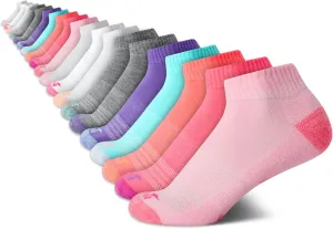 Avia Girls' Socks - 20 Pack Performance Cushion Quarter Cut Socks