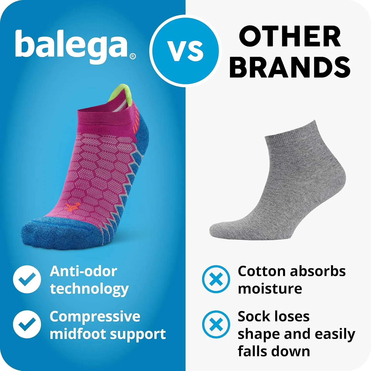 Balega Women's Silver Mini Crew Performance Running Socks, Breathable-Moisture Wicking Style (1 Pair)