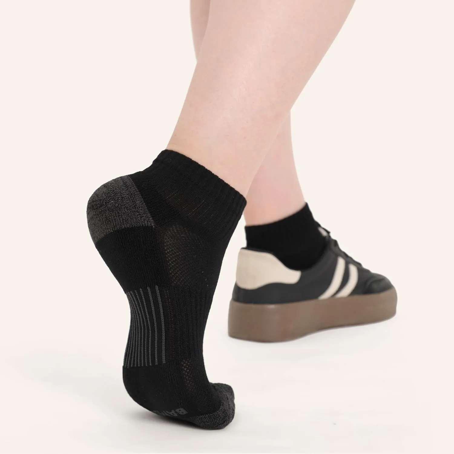 BAMBOO COOL Ankle Socks Womens Athletic Running Socks Moisture-Wicking Bamboo Viscose Cushioned Anti-Blister 5/6 Pairs