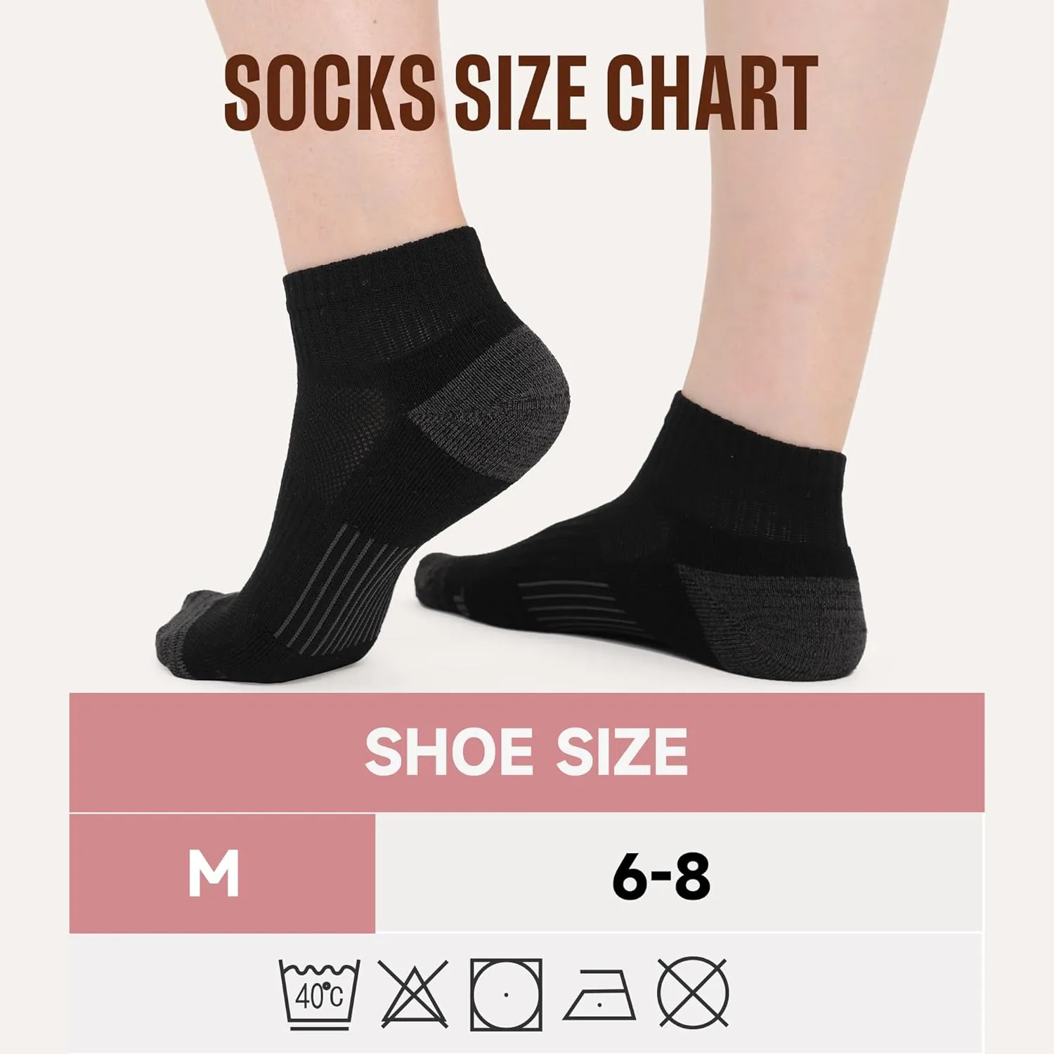 BAMBOO COOL Ankle Socks Womens Athletic Running Socks Moisture-Wicking Bamboo Viscose Cushioned Anti-Blister 5/6 Pairs