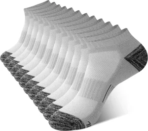 BAMBOO COOL Men's Ankle Socks Athletic Low Cut Cushioned Moisture Wicking, Running Socks Arch Support Breathable, 6 Pack