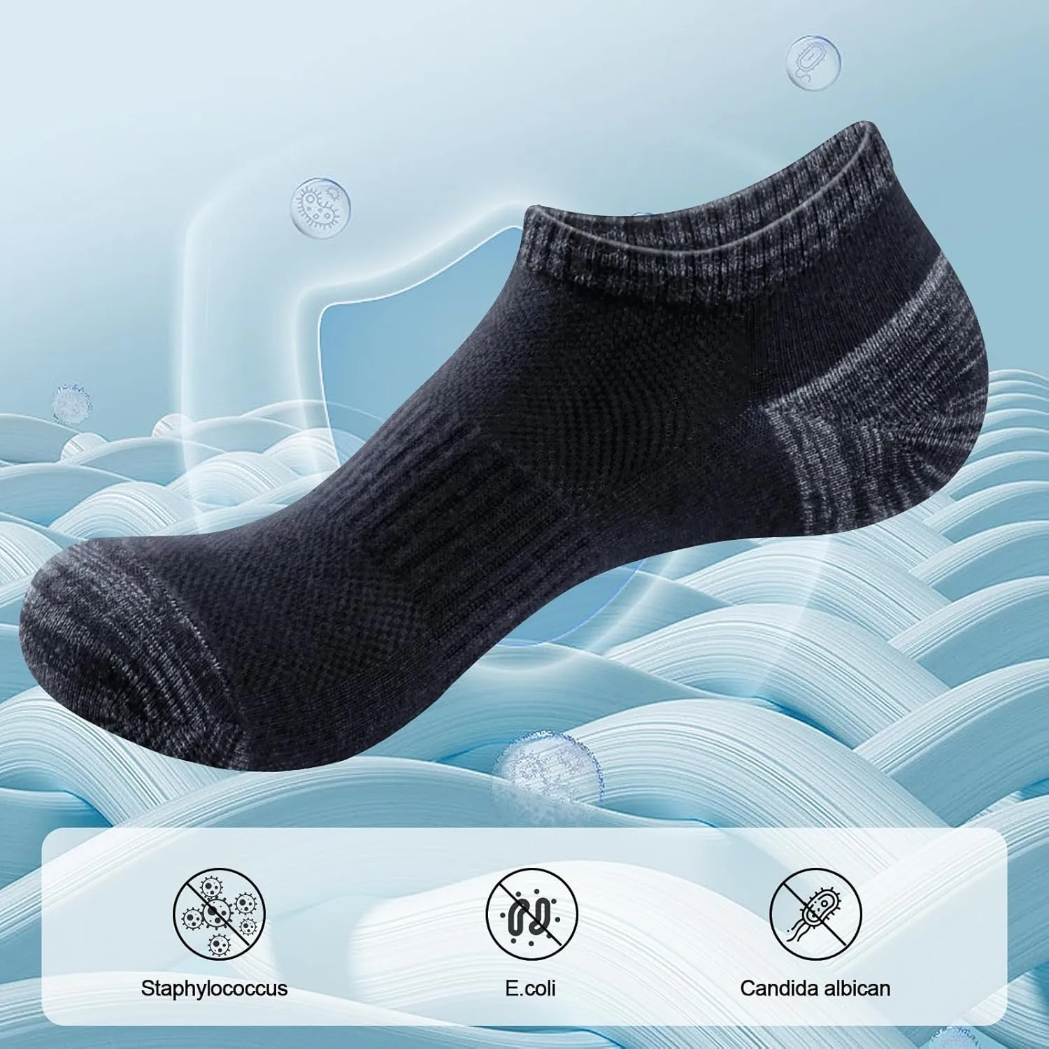 Bamboo Viscose Ankle Socks For Men, Breathable Anti-Odor Casual Everyday Athletic Low Cut Socks