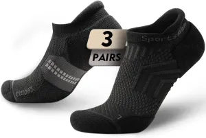 Bamboo Viscose Compression Running No Show Socks, Coolmax Moisture Wicking Cushioned Anti-Blister Athletic Ankle